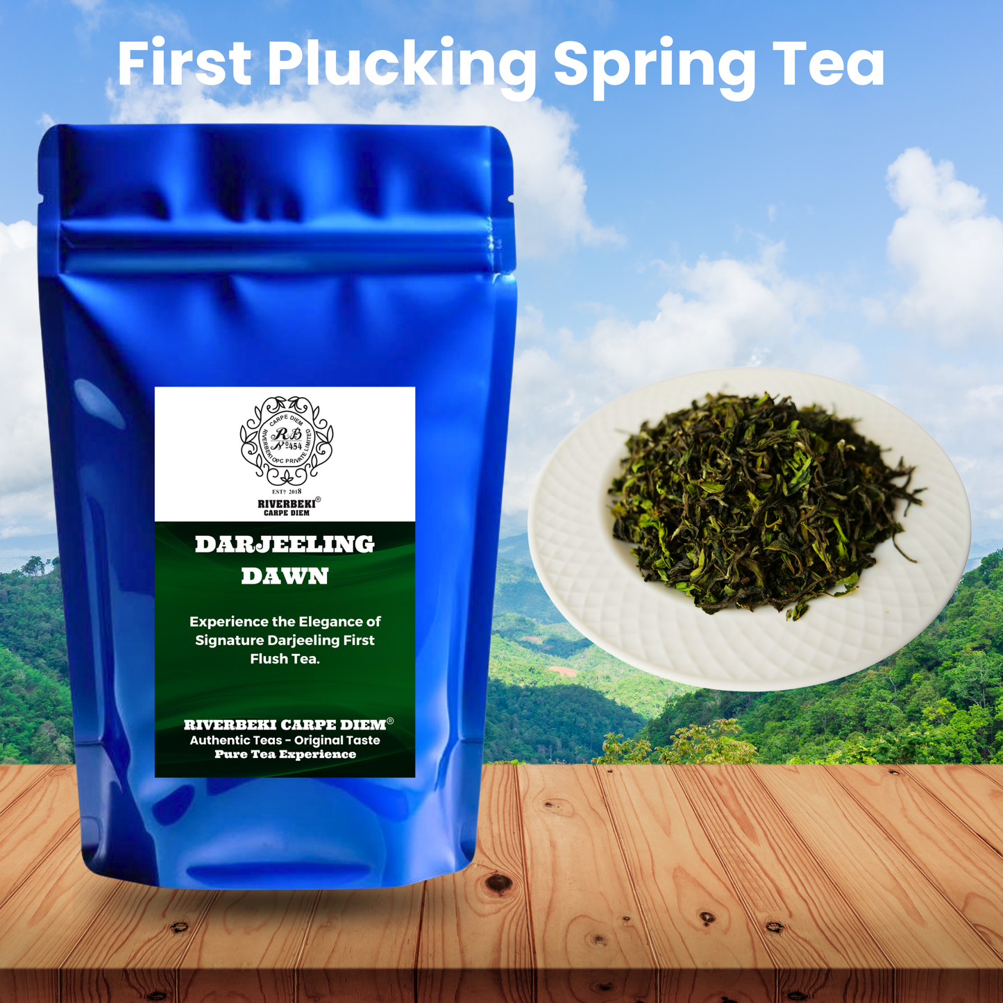 Riverbeki Dawn - Darjeeling First Flush Tea Leaf 100 gm pack